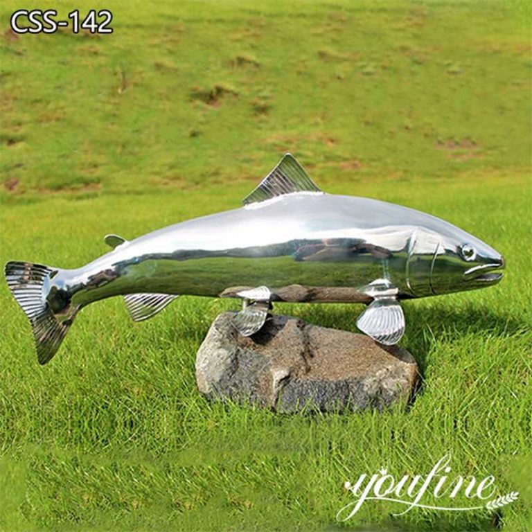 Stainless Steel Fish Sculpture Modern Lawn Decor Manufacturer