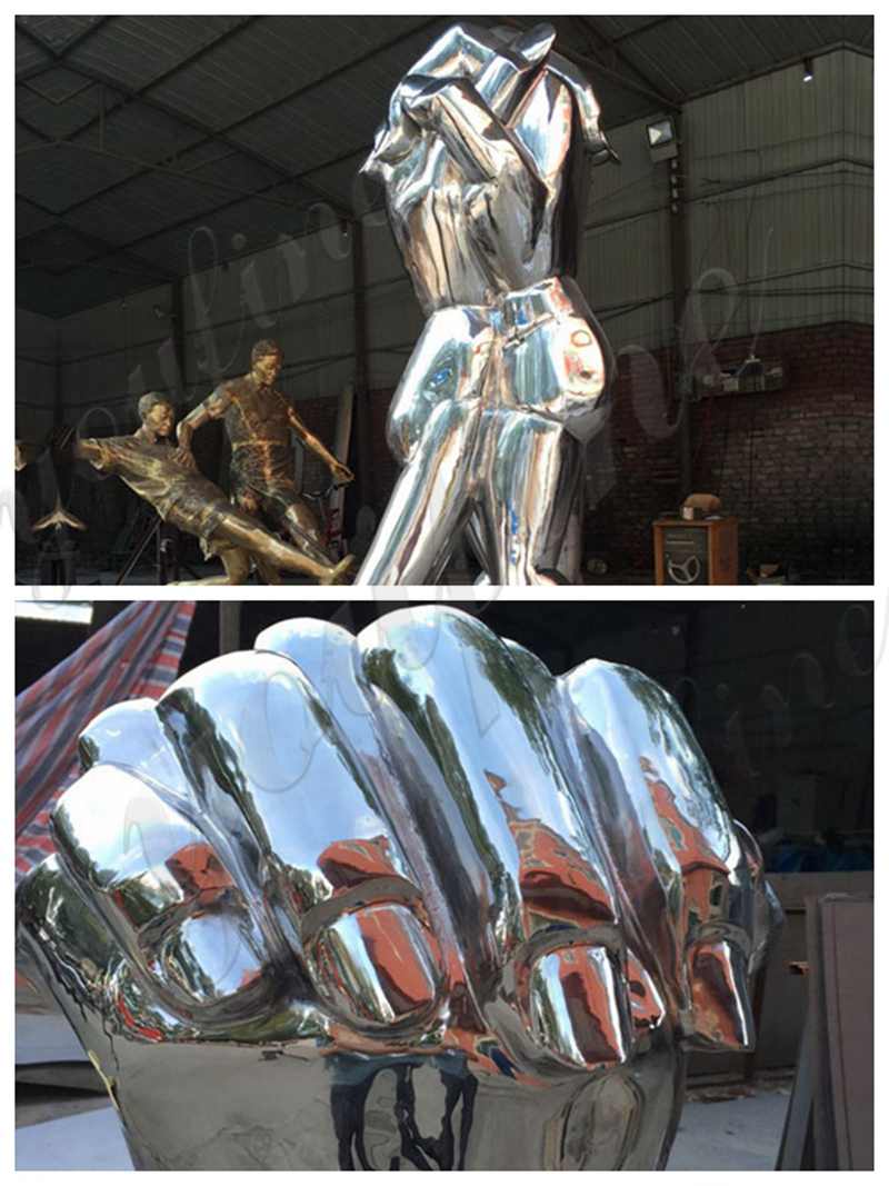 stainless steel figure sculpture