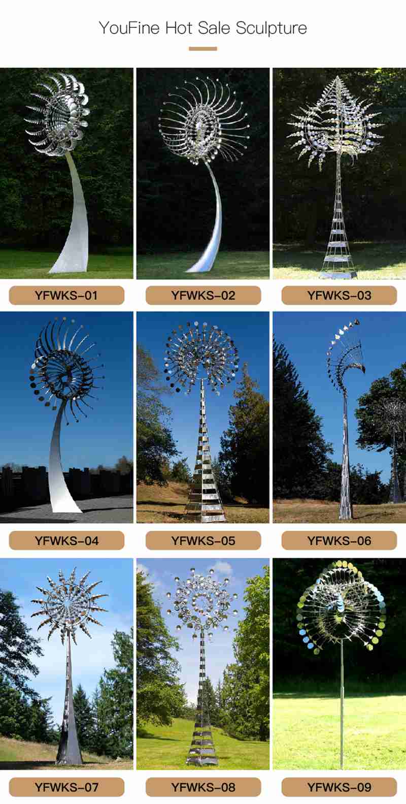 Contemporary Outdoor Metal Kinetic Wind Sculpture for Sale