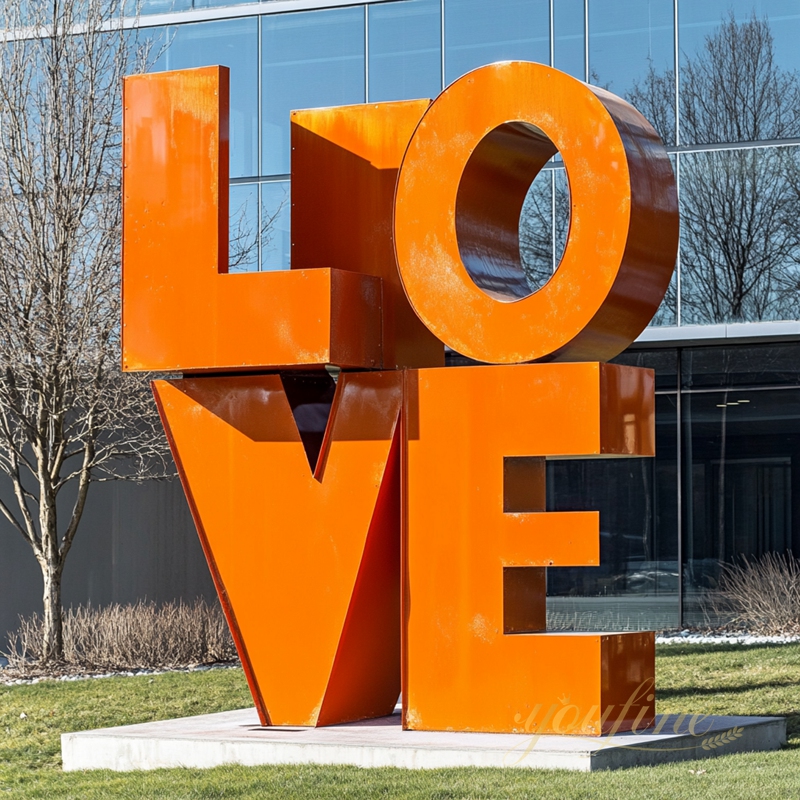 Abstract Corten Steel LOVE Sculpture Garden Decor for Sale CSS-240