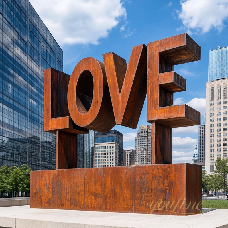 Corten Steel LOVE Sculpture 