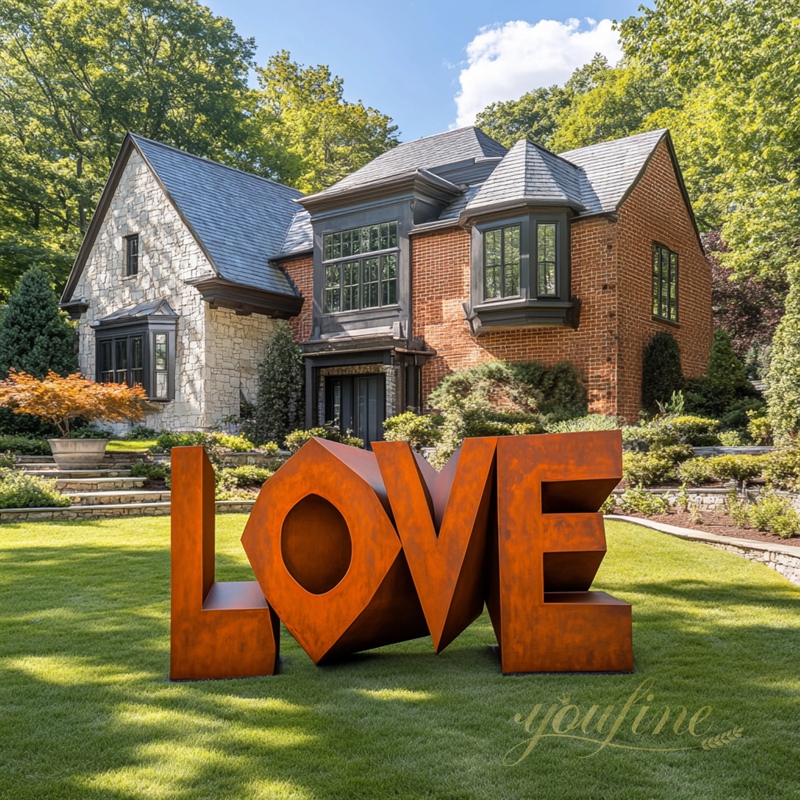 Corten Steel LOVE Sculpture 