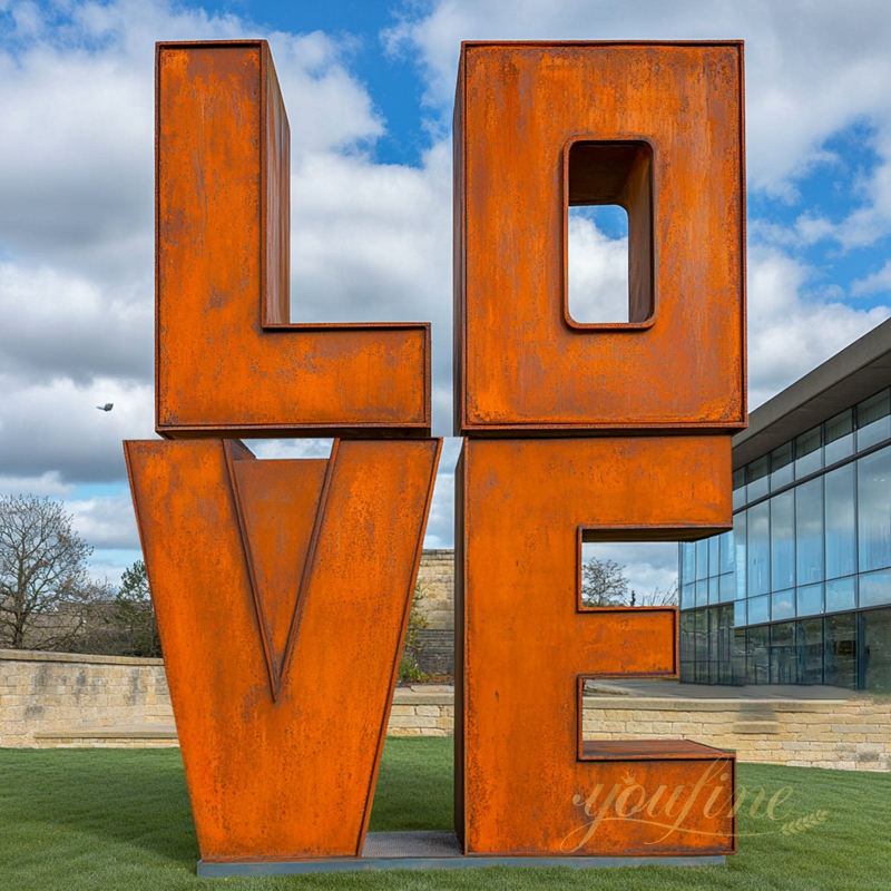 Corten Steel LOVE Sculpture 