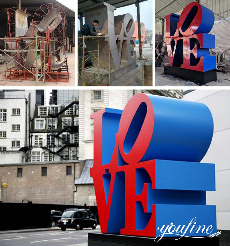 Large Metal Letter LOVE Sculpture