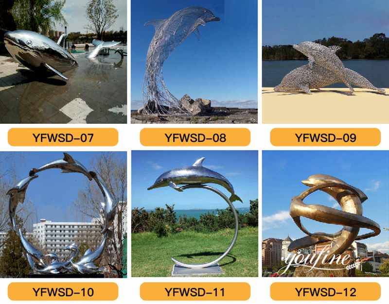 Metal Dolphin Sculpture