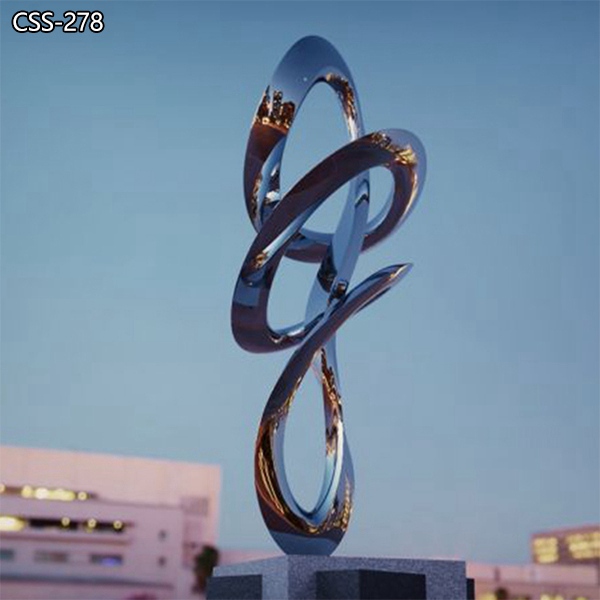 Modern Mirror Polished Metal Sculpture for Garden for Sale