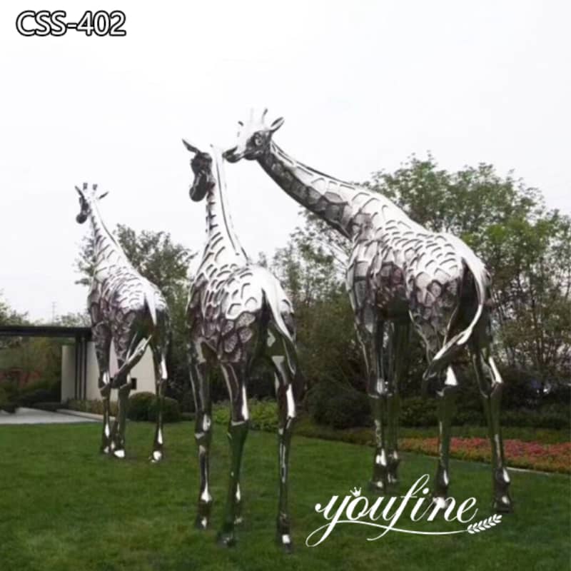 Modern Large Metal Giraffe Sculptures Lawn Decor for Sale CSS-402