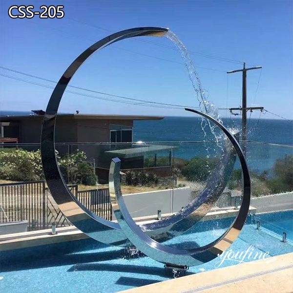 Modern Stainless Steel Fountain Water Features Sculpture for Sale CSS-205 (2)