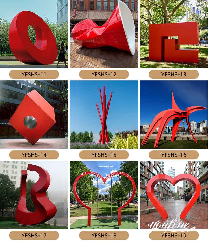 Finesse Decor Heart Hands Sculpture, Metallic Red - HR-0311-MR