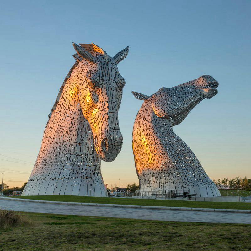 Kelpies stainless steel horse sculpture