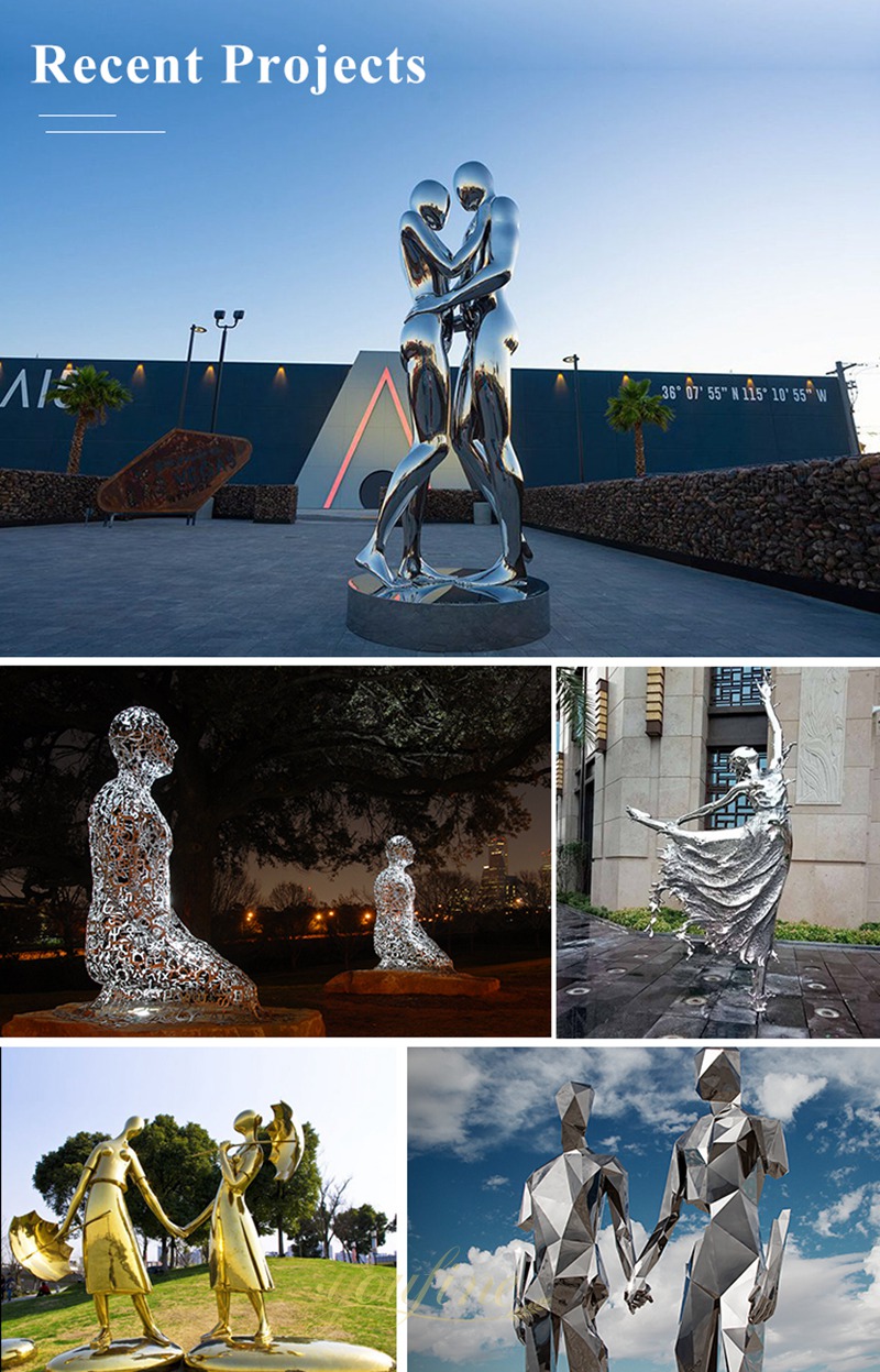 metal abstract figure sculpture - stainless steel human sculpture - YOUFINE