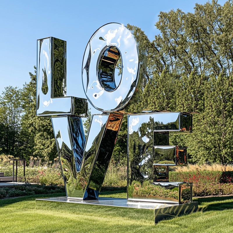 High Polished Art Stainless Steel Love Sculpture