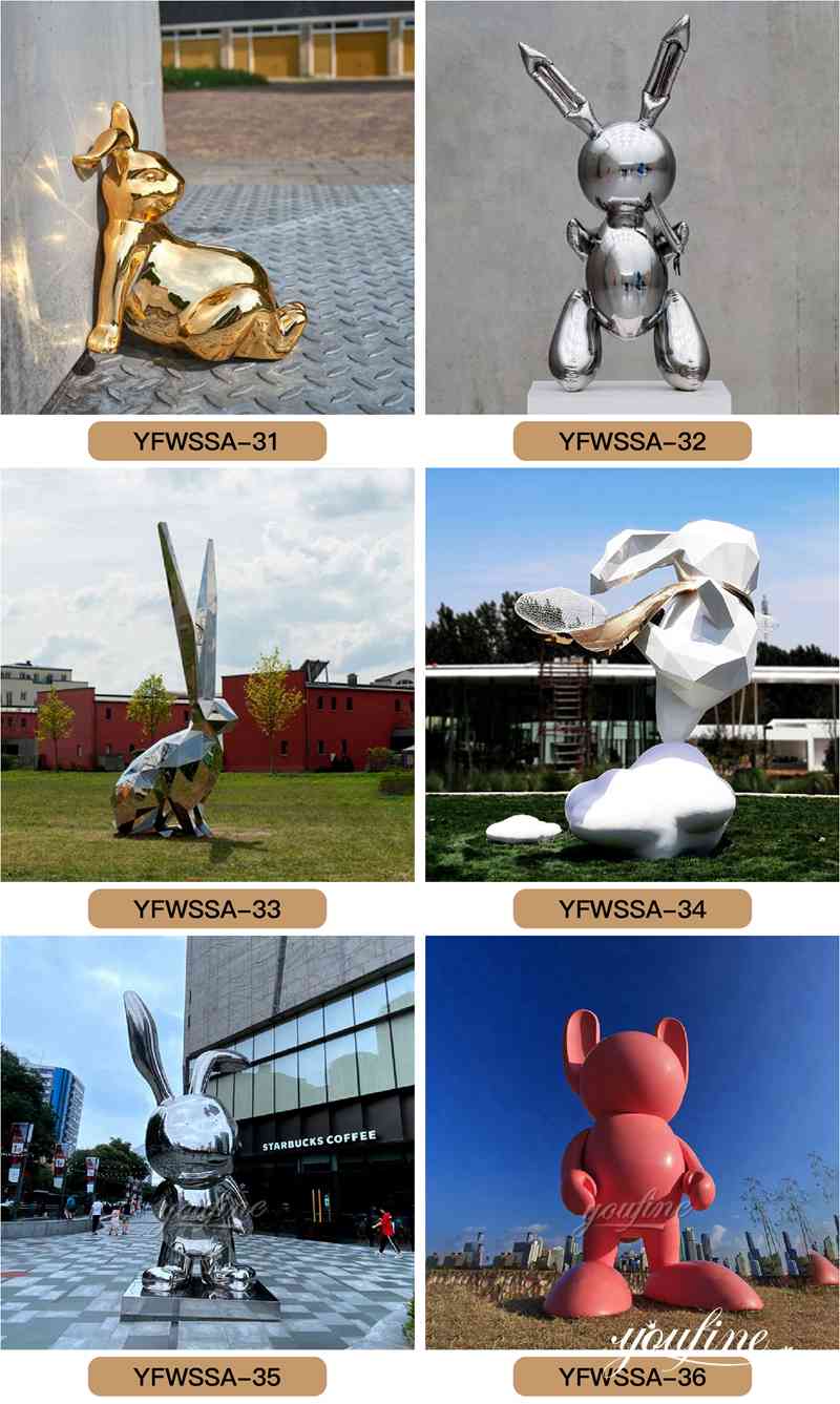 Stainless Steel Rabbit Sculpture - YouFine Sculpture (3)