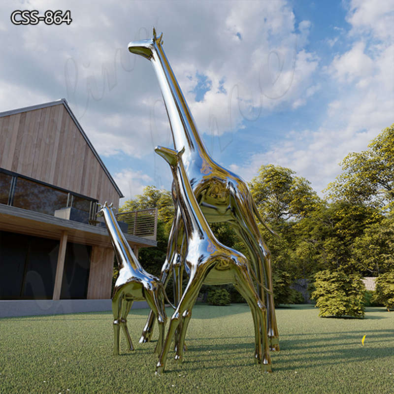 Metal Abstract Outdoor Giraffe Statue Decor Stainless Steel Sculpture   Metal Abstract Outdoor Giraffe Decor Sculpture For Garden CSS 864 1 