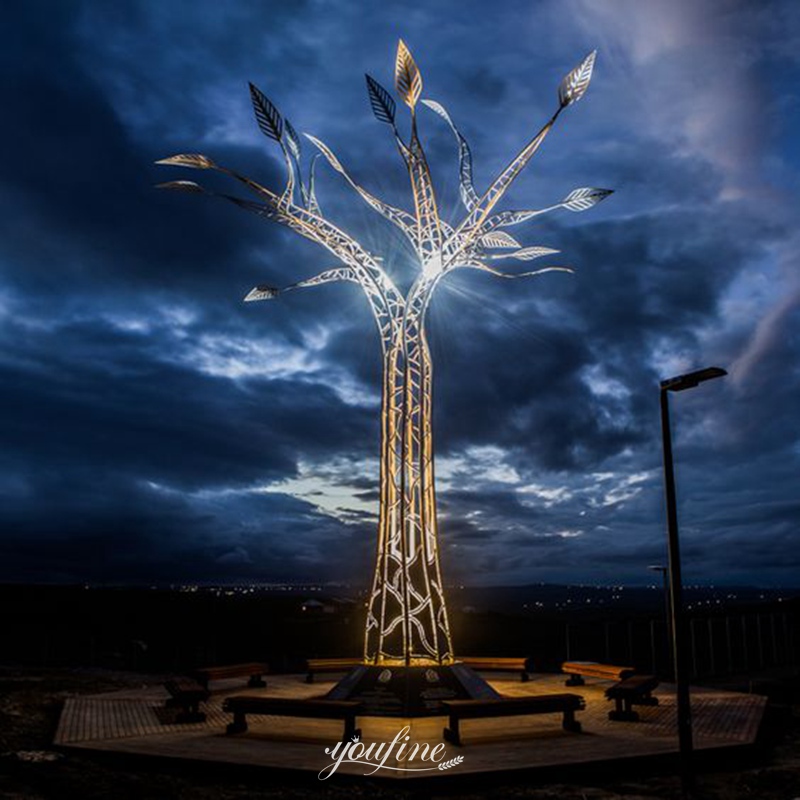 public art stainless steel tree sculpture - YouFine Sculpture