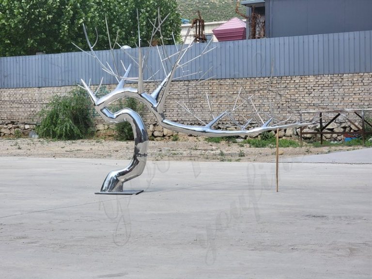 Modern Large Outdoor Stainless Steel Tree Sculpture - YouFine Sculpture