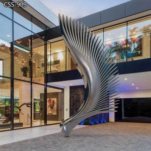 Ken Kelleher Large Mirror Stainless Steel Wing Sculpture for Public CSS-909