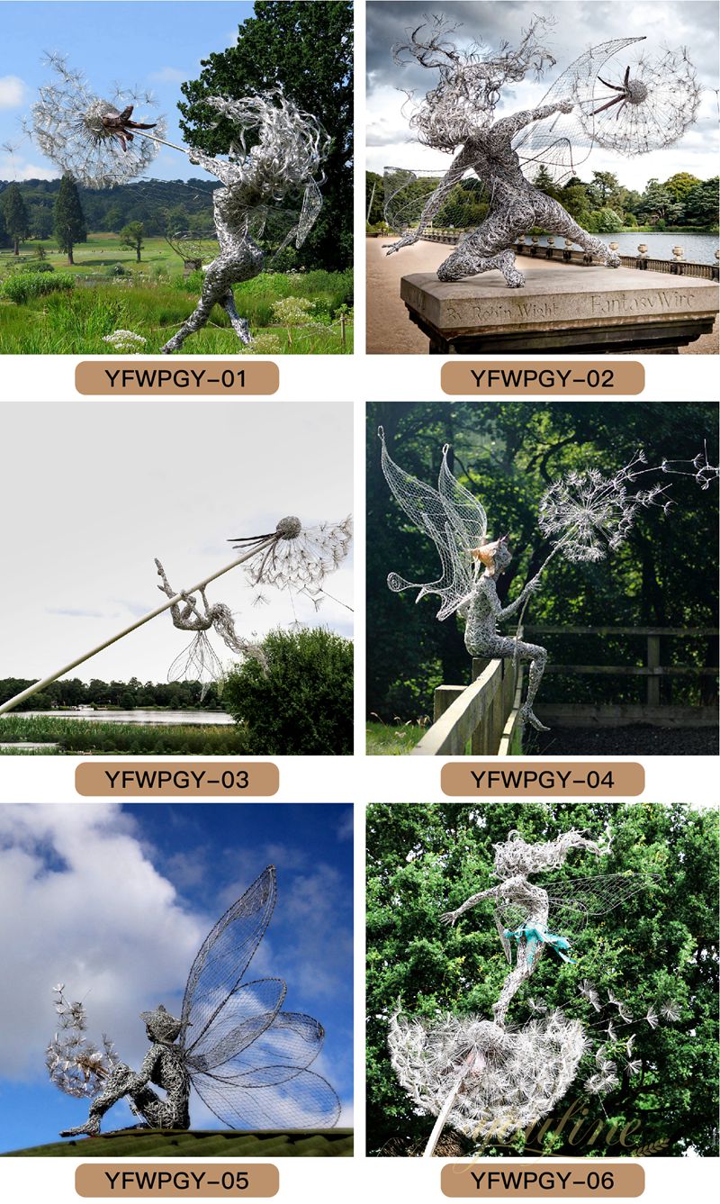 Stainless Steel Metal Fairy Sculpture for Yard Art - Garden Metal Sculpture - 6