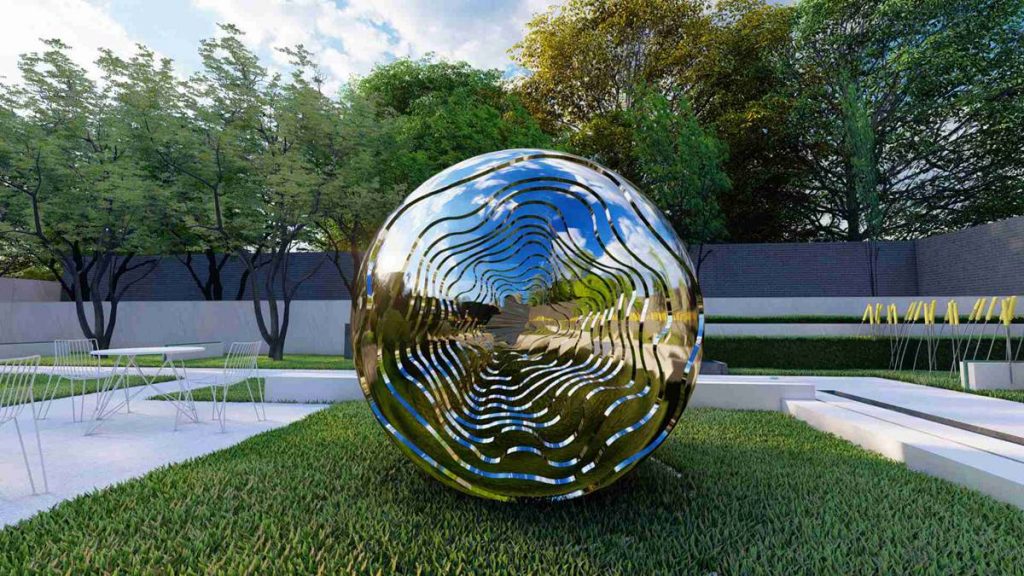 Creative Wave Design Ball Sculpture