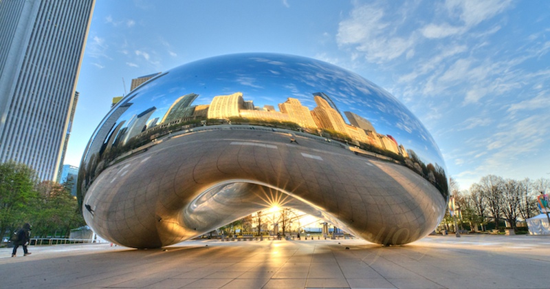 Stainless Steel Silver Bean Cloud Gate Sculpture for Outdoor