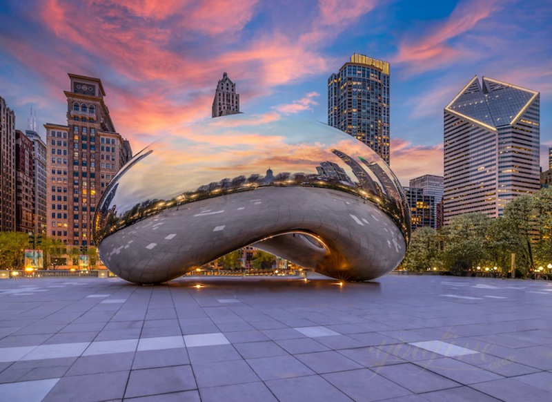 Stainless Steel Silver Bean Cloud Gate Sculpture for Outdoor