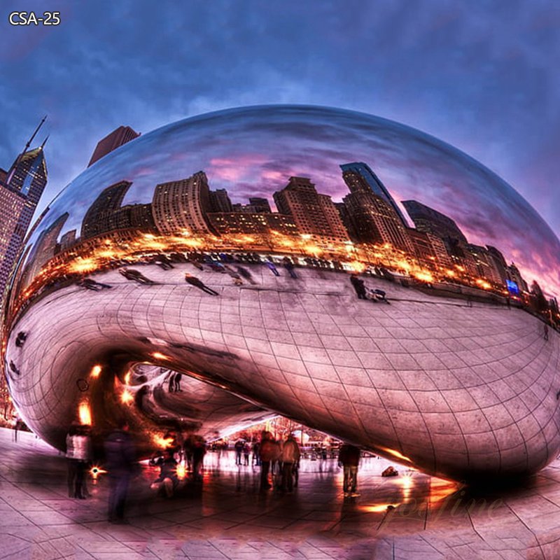 Stainless Steel Silver Bean Cloud Gate Sculpture for Outdoor