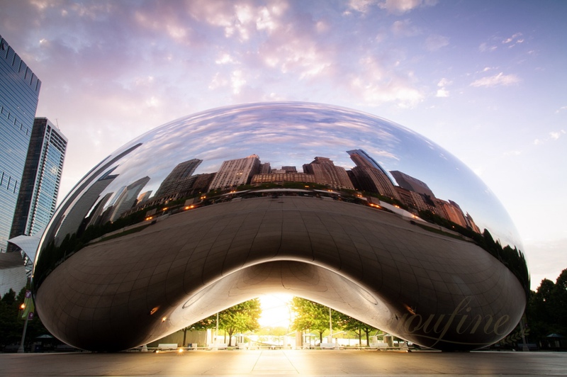 Stainless Steel Silver Bean Cloud Gate Sculpture for Outdoor