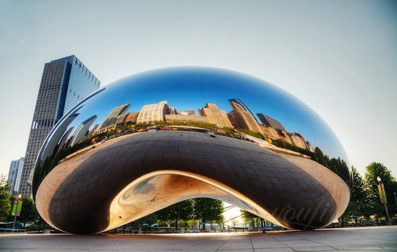 Stainless Steel Silver Bean Cloud Gate Sculpture for Outdoor