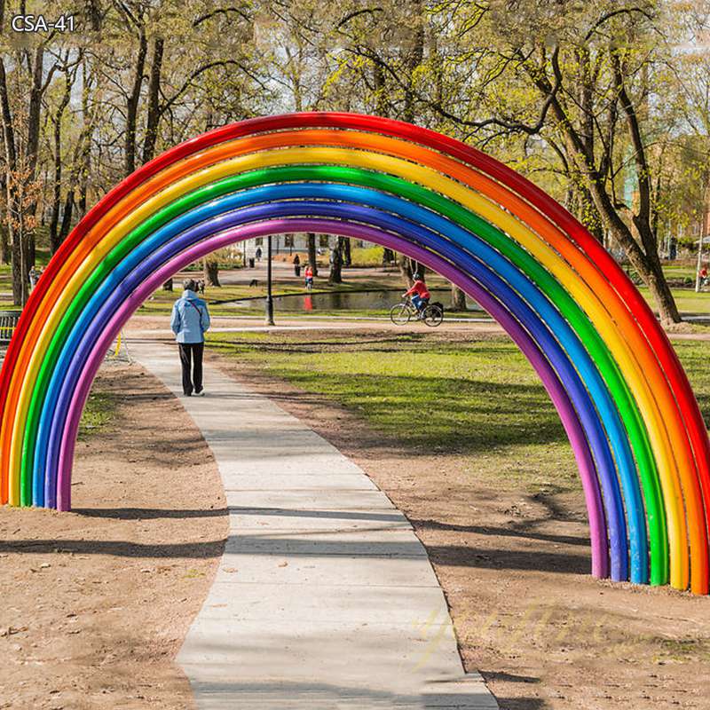 Large Outdoor Metal Rainbow Sculpture for Park CSA-41