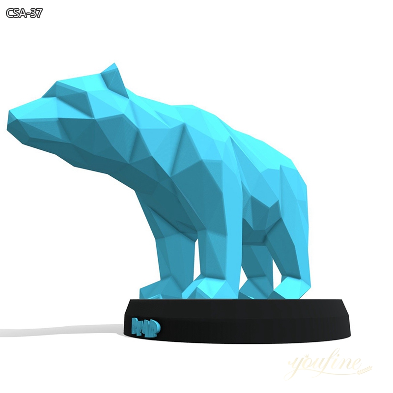 Outdoor Metal Bear Large Polygonal Sculpture for Sale