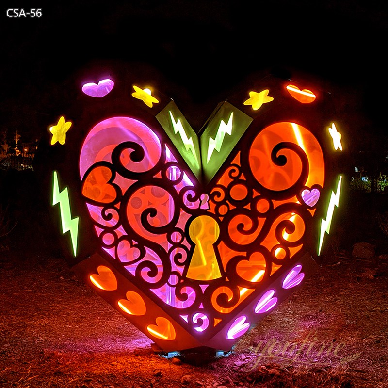 Modern Outdoor Large Heart Sculpture “Open Your Heart”