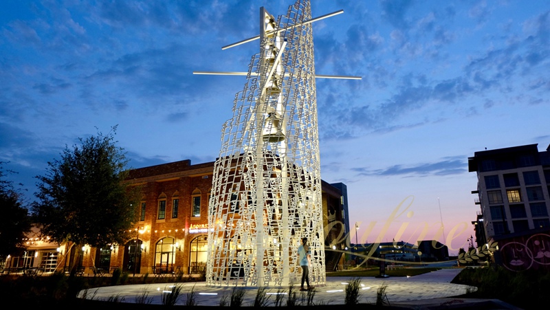 Outdoor Public Metal Art Structure Bell Tower Sculpture