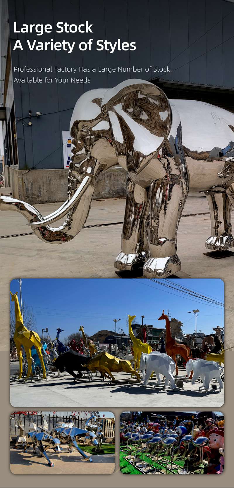 metal animal statues