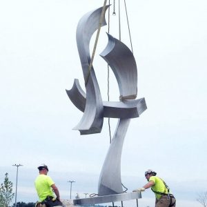 Modern Outdoor Stainless Steel Sculpture – Fine Art Fabrication