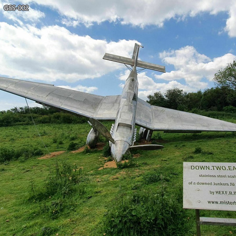 Large Fighter Jet Metal Airplane Sculpture for Memorial