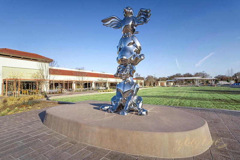 Polished Stainless Steel Animal Sculpture Stacked Friends for Park