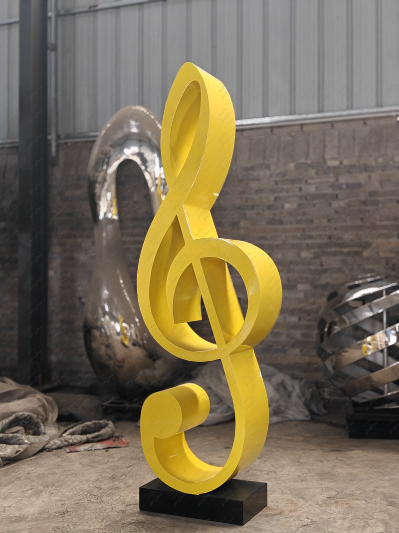 Large Metal Music Note Sculpture