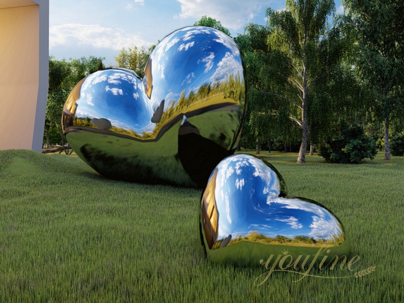 Stainless Steel Heart Sculpture for Lawn (4)