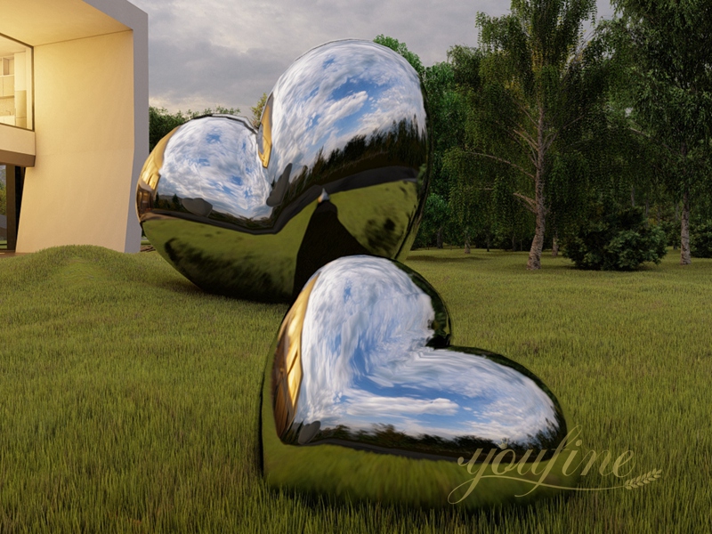 Stainless Steel Heart Sculpture for Lawn (4)