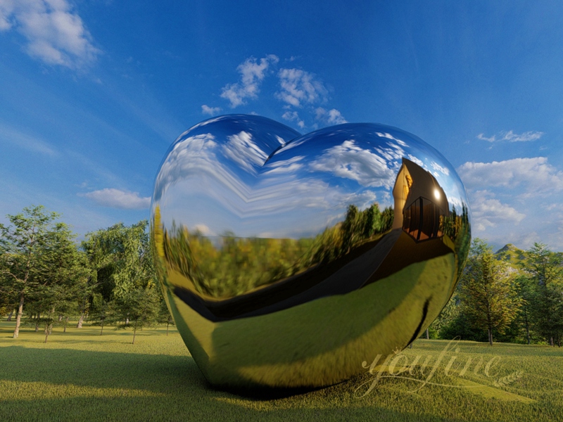 Stainless Steel Heart Sculpture for Lawn