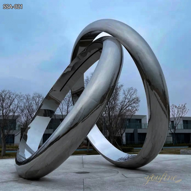 Large Metal Double Ring Sculpture for Outdoor