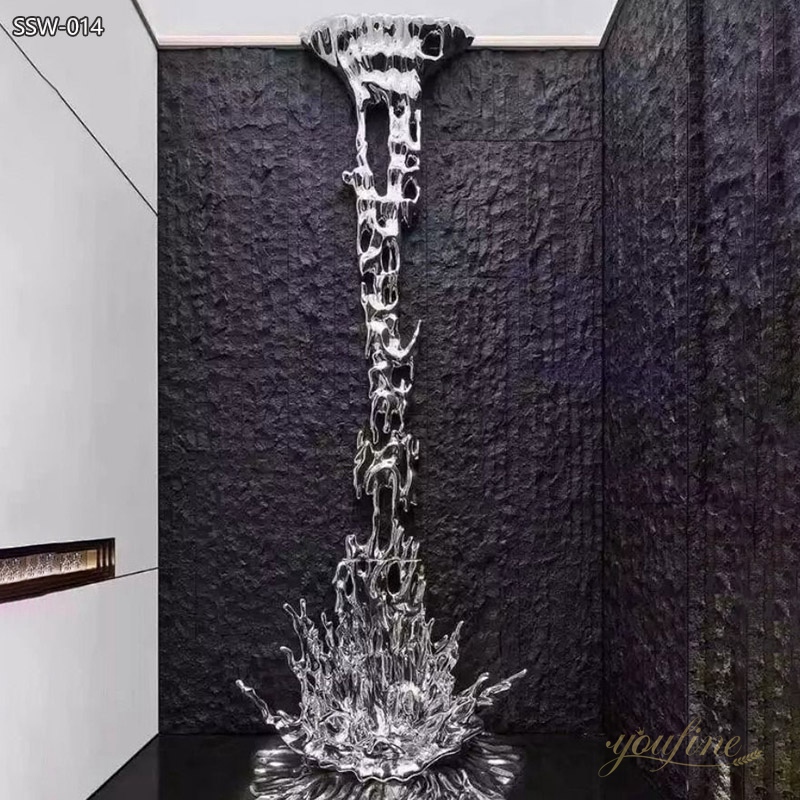 Mirror Polished Stainless Steel Water Splash Sculpture - Youfine