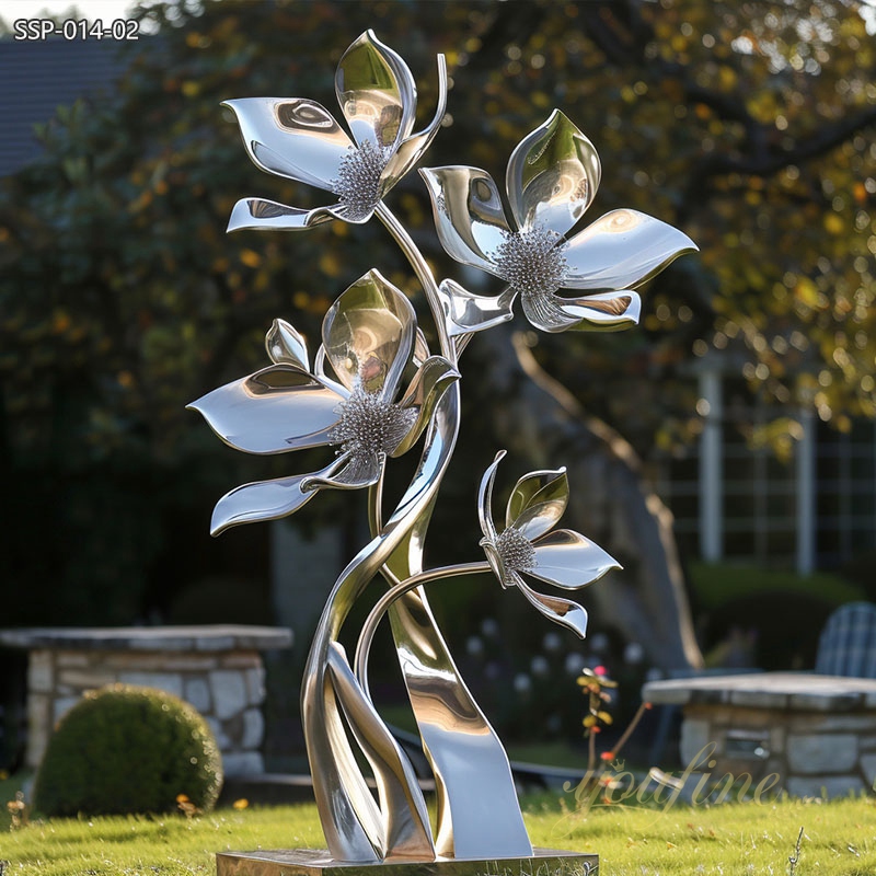 Modern Metal Orchid Sculpture Public Art Manufacturer