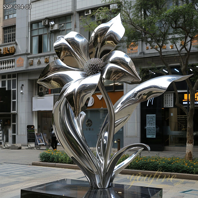 Modern Metal Orchid Sculpture Public Art Manufacturer