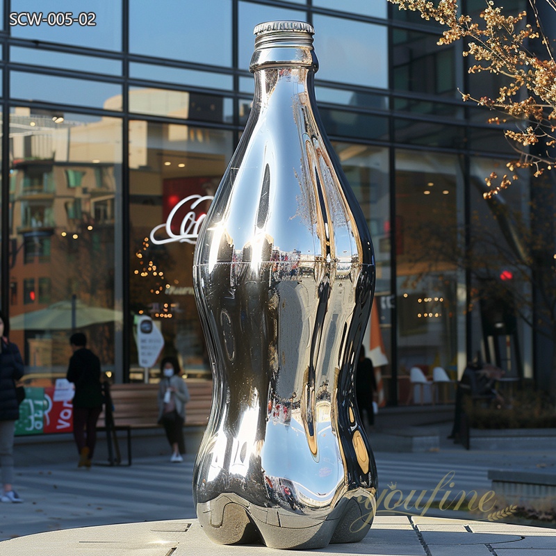 Outdoor Public Stainless Steel Bottle Sculpture Art Installation