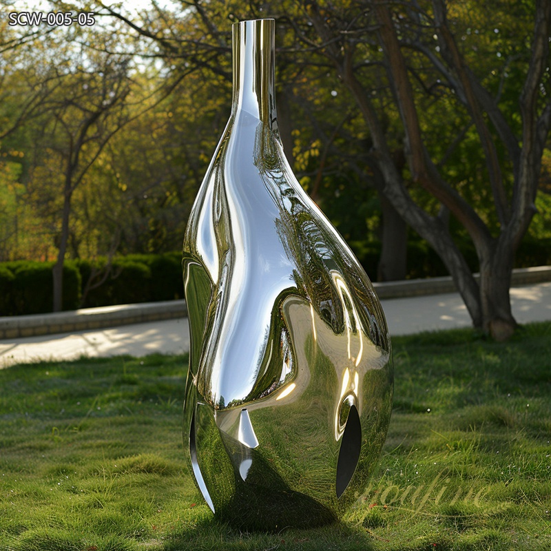 Outdoor Public Stainless Steel Bottle Sculpture Art Installation