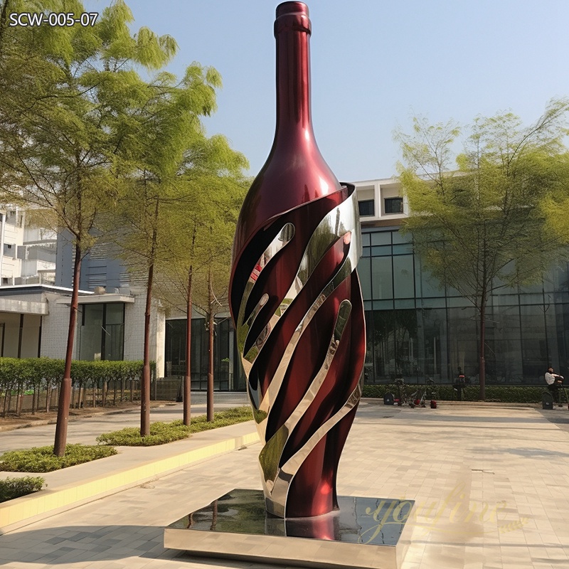 Outdoor Public Stainless Steel Bottle Sculpture Art Installation