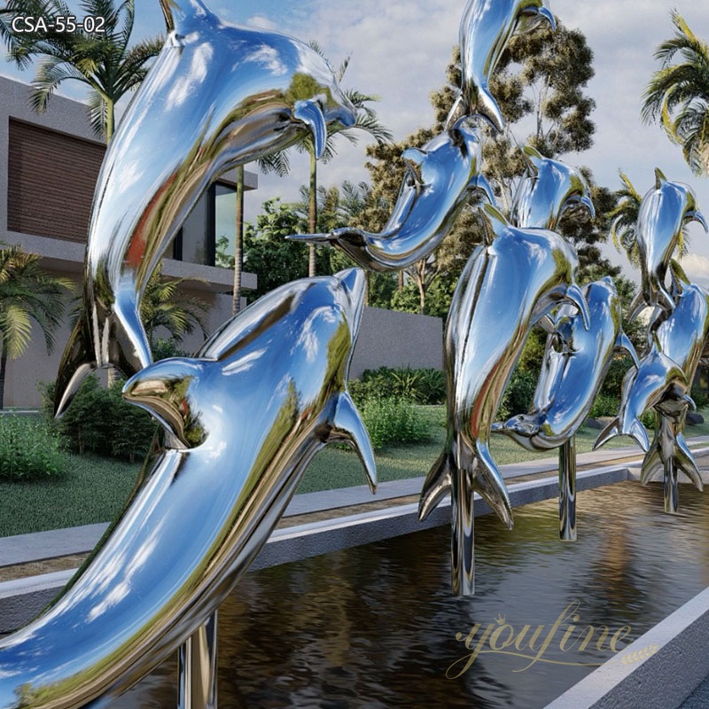 Customized Mirror Polished Stainless Steel Dolphin Factory Direct Sale