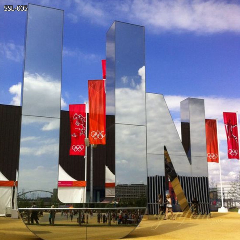 Illuminated Large Stainless Steel 3D Letter RUN Sculpture