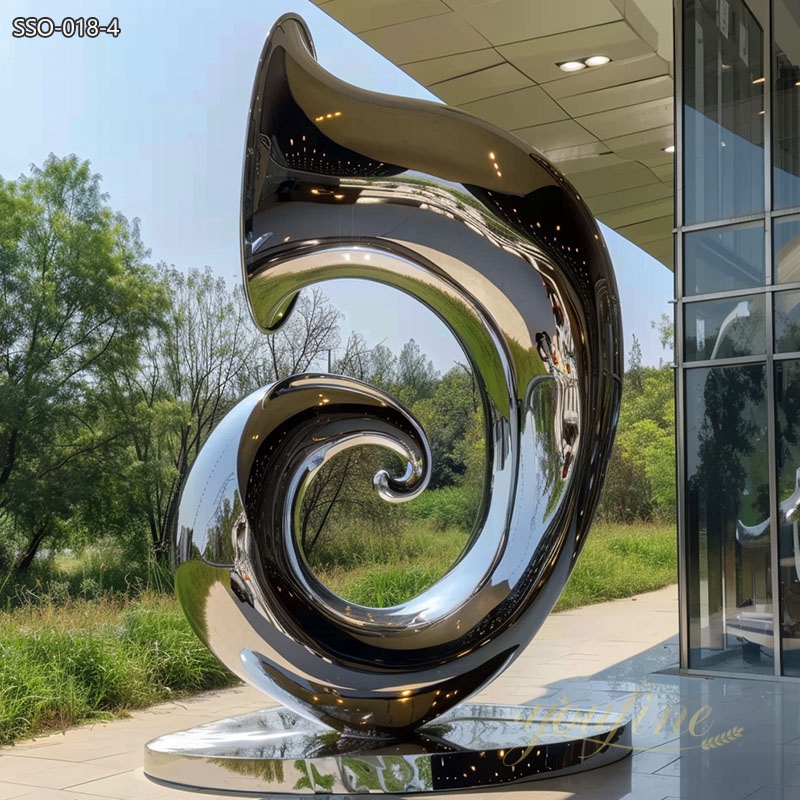 Large Abstract Stainless Steel Horn Art Sculpture for Sale 